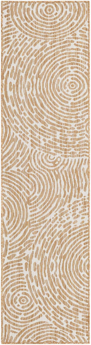 Taupe 2' x 8' Outdoor Modern Runner Area Rug Weather Resistant for Patio, Deck, Terrace, Balcony, Porch 100% Polypropylene Modern Outside Carpet for Sale at Rug Engine