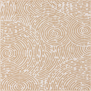 Taupe 7' 10 x 7' 10 Outdoor Modern Square Area Rug Weather Resistant for Patio, Deck, Terrace, Balcony, Porch 100% Polypropylene Modern Outside Carpet for Sale at Rug Engine