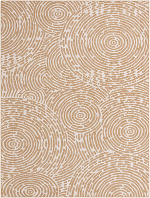 Taupe 9' x 12' Outdoor Modern Rectangle Area Rug Weather Resistant for Patio, Deck, Terrace, Balcony, Porch 100% Polypropylene Modern Outside Carpet for Sale at Rug Engine