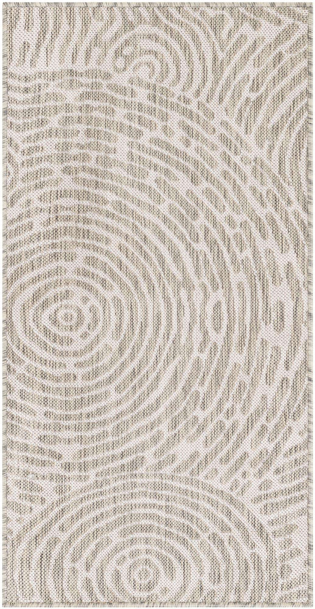 Gray 2' x 4' 1 Outdoor Modern Runner Area Rug Weather Resistant for Patio, Deck, Terrace, Balcony, Porch 100% Polypropylene Modern Outside Carpet for Sale at Rug Engine