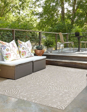 Gray 5' 3 x 8' Outdoor Modern Rectangle Area Rug Weather Resistant for Patio, Deck, Terrace, Balcony, Porch 100% Polypropylene Modern Outside Carpet for Sale at Rug Engine
