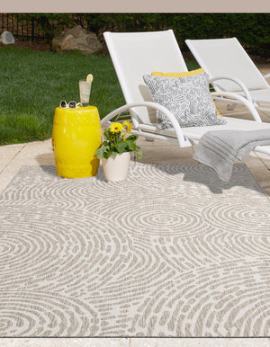Gray 2' x 3' 1 Outdoor Modern Rectangle Area Rug Weather Resistant for Patio, Deck, Terrace, Balcony, Porch 100% Polypropylene Modern Outside Carpet for Sale at Rug Engine