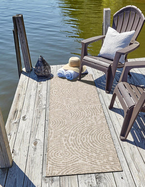Gray 2' x 8' Outdoor Modern Runner Area Rug Weather Resistant for Patio, Deck, Terrace, Balcony, Porch 100% Polypropylene Modern Outside Carpet for Sale at Rug Engine