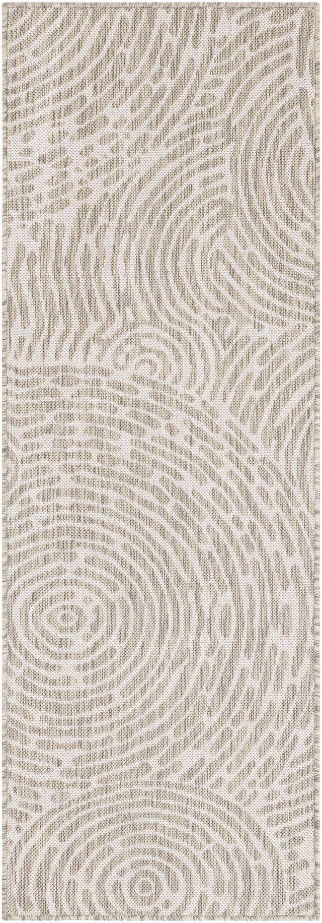 Gray 2' x 6' 1 Outdoor Modern Runner Area Rug Weather Resistant for Patio, Deck, Terrace, Balcony, Porch 100% Polypropylene Modern Outside Carpet for Sale at Rug Engine