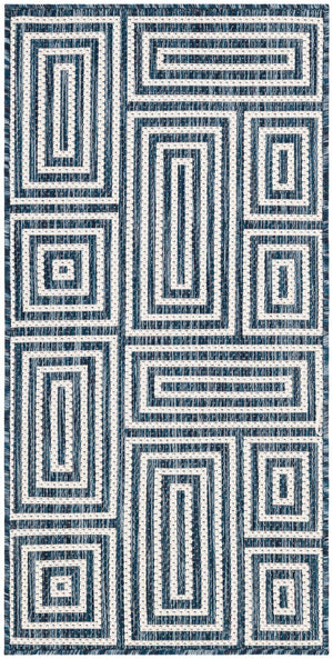 Blue 2' x 4' 1 Outdoor Modern Runner Area Rug Weather Resistant for Patio, Deck, Terrace, Balcony, Porch 100% Polypropylene Modern Outside Carpet for Sale at Rug Engine