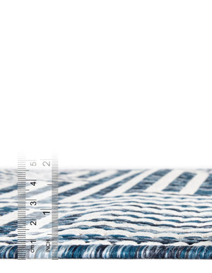 Blue 4' 1 x 6' 1 Outdoor Modern Rectangle Area Rug Weather Resistant for Patio, Deck, Terrace, Balcony, Porch 100% Polypropylene Modern Outside Carpet for Sale at Rug Engine