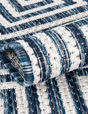 Blue 4' 1 x 6' 1 Outdoor Modern Rectangle Area Rug Weather Resistant for Patio, Deck, Terrace, Balcony, Porch 100% Polypropylene Modern Outside Carpet for Sale at Rug Engine