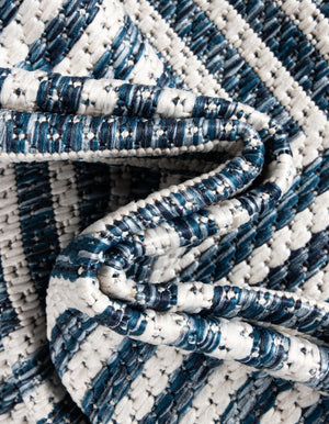 Blue 4' 1 x 6' 1 Outdoor Modern Rectangle Area Rug Weather Resistant for Patio, Deck, Terrace, Balcony, Porch 100% Polypropylene Modern Outside Carpet for Sale at Rug Engine