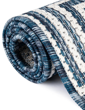 Blue 2' x 4' 1 Outdoor Modern Runner Area Rug Weather Resistant for Patio, Deck, Terrace, Balcony, Porch 100% Polypropylene Modern Outside Carpet for Sale at Rug Engine