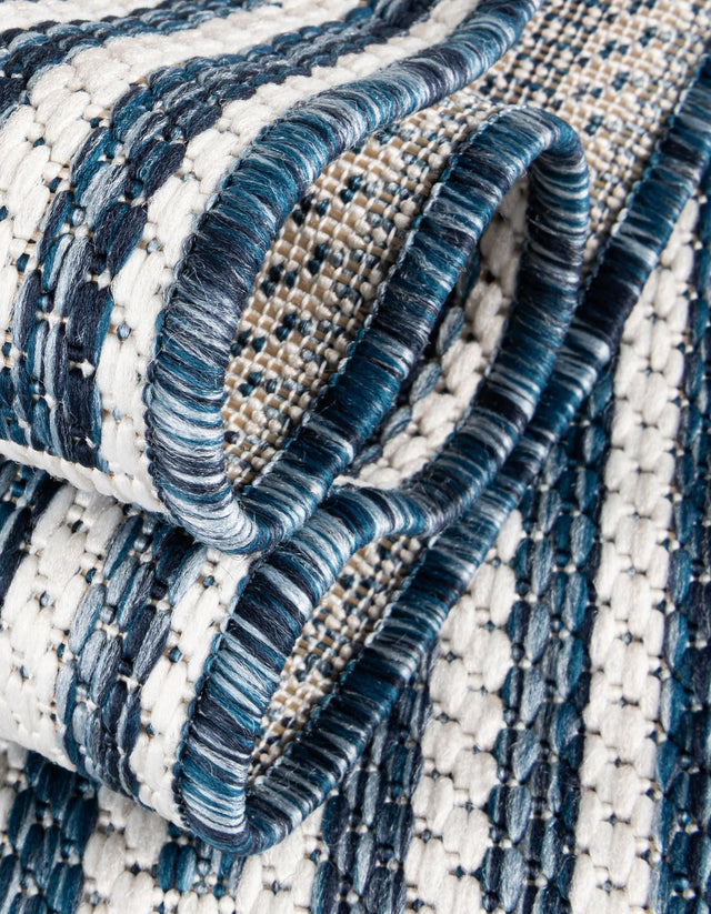 Blue 2' x 4' 1 Outdoor Modern Runner Area Rug Weather Resistant for Patio, Deck, Terrace, Balcony, Porch 100% Polypropylene Modern Outside Carpet for Sale at Rug Engine
