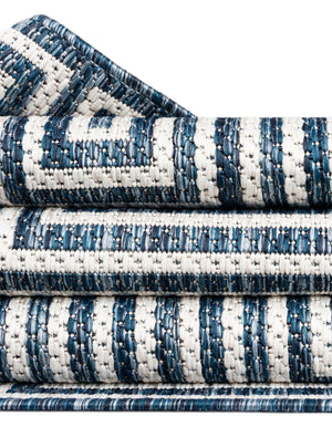 Blue 2' x 4' 1 Outdoor Modern Runner Area Rug Weather Resistant for Patio, Deck, Terrace, Balcony, Porch 100% Polypropylene Modern Outside Carpet for Sale at Rug Engine