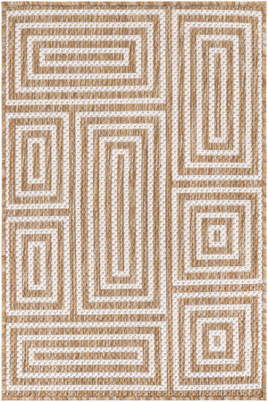 Taupe 2' x 3' 1 Outdoor Modern Rectangle Area Rug Weather Resistant for Patio, Deck, Terrace, Balcony, Porch 100% Polypropylene Modern Outside Carpet for Sale at Rug Engine