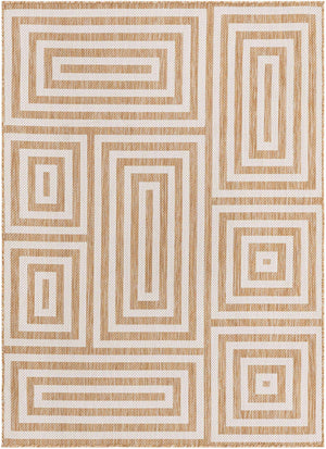 Taupe 5' 3 x 7' 1 Outdoor Modern Rectangle Area Rug Weather Resistant for Patio, Deck, Terrace, Balcony, Porch 100% Polypropylene Modern Outside Carpet for Sale at Rug Engine