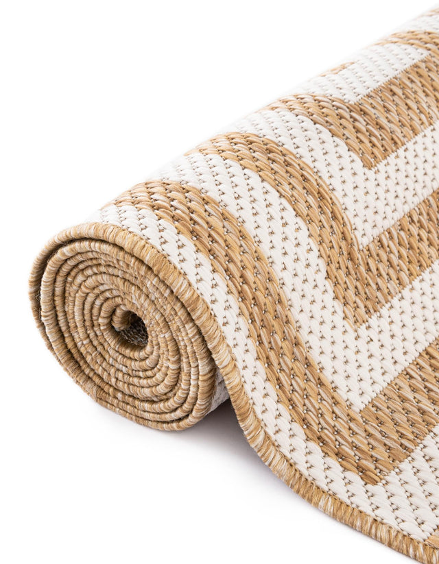 Taupe 10' x 14' 1 Outdoor Modern Rectangle Area Rug Weather Resistant for Patio, Deck, Terrace, Balcony, Porch 100% Polypropylene Modern Outside Carpet for Sale at Rug Engine