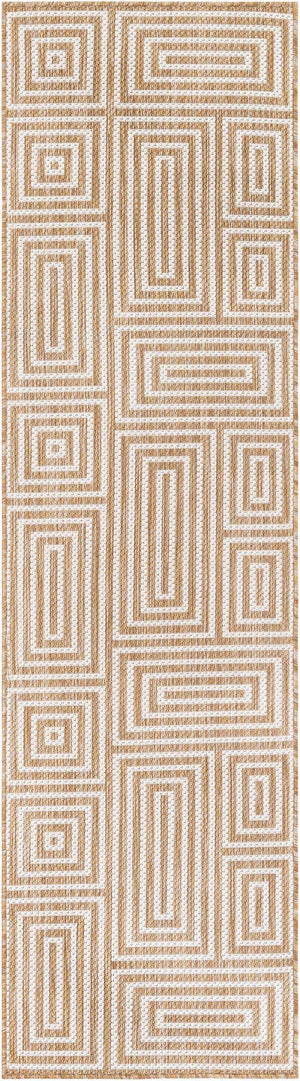 Taupe 2' x 8' Outdoor Modern Runner Area Rug Weather Resistant for Patio, Deck, Terrace, Balcony, Porch 100% Polypropylene Modern Outside Carpet for Sale at Rug Engine