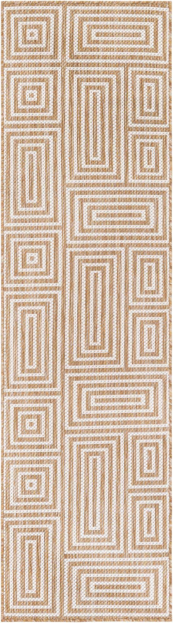 Taupe 2' x 8' Outdoor Modern Runner Area Rug Weather Resistant for Patio, Deck, Terrace, Balcony, Porch 100% Polypropylene Modern Outside Carpet for Sale at Rug Engine
