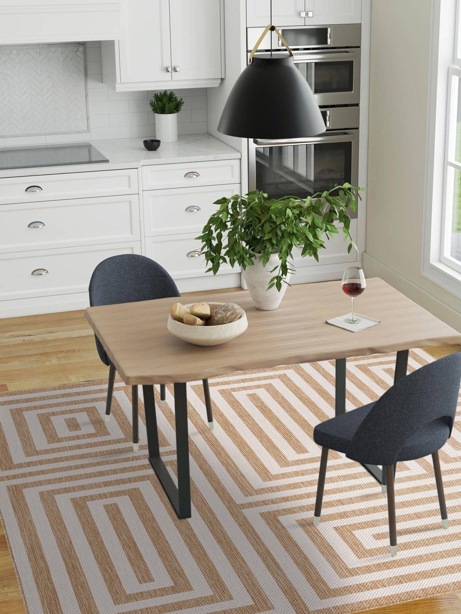 Taupe 7' 10 x 7' 10 Outdoor Modern Square Area Rug Weather Resistant for Patio, Deck, Terrace, Balcony, Porch 100% Polypropylene Modern Outside Carpet for Sale at Rug Engine