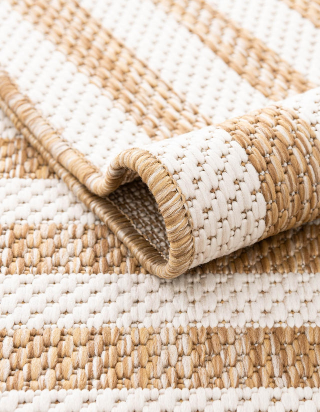 Taupe 10' x 10' Outdoor Modern Square Area Rug Weather Resistant for Patio, Deck, Terrace, Balcony, Porch 100% Polypropylene Modern Outside Carpet for Sale at Rug Engine