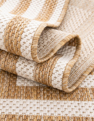 Taupe 10' x 10' Outdoor Modern Square Area Rug Weather Resistant for Patio, Deck, Terrace, Balcony, Porch 100% Polypropylene Modern Outside Carpet for Sale at Rug Engine