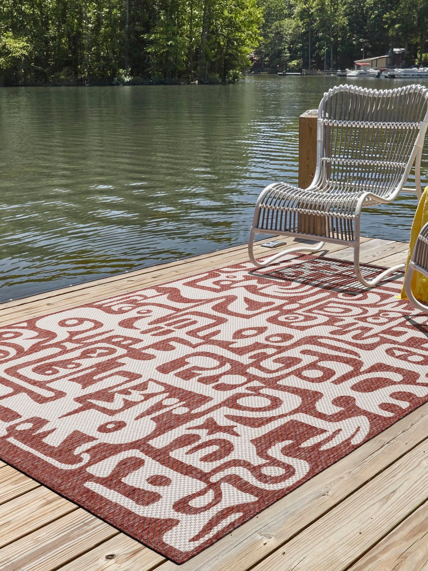 Rust Red 10' x 14' 1 Outdoor Modern Rectangle Area Rug Weather Resistant for Patio, Deck, Terrace, Balcony, Porch 100% Polypropylene Modern Outside Carpet for Sale at Rug Engine