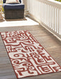 Rust Red 2' 7 x 12' Outdoor Modern Runner Area Rug Weather Resistant for Patio, Deck, Terrace, Balcony, Porch 100% Polypropylene Modern Outside Carpet for Sale at Rug Engine