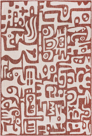 Rust Red 6' 1 x 9' Outdoor Modern Rectangle Area Rug Weather Resistant for Patio, Deck, Terrace, Balcony, Porch 100% Polypropylene Modern Outside Carpet for Sale at Rug Engine