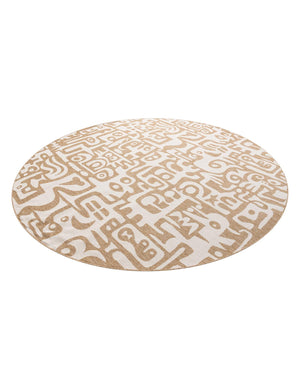Taupe 10' x 10' Outdoor Modern Round Area Rug Weather Resistant for Patio, Deck, Terrace, Balcony, Porch 100% Polypropylene Modern Outside Carpet for Sale at Rug Engine