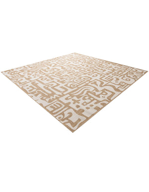 Taupe 10' x 10' Outdoor Modern Square Area Rug Weather Resistant for Patio, Deck, Terrace, Balcony, Porch 100% Polypropylene Modern Outside Carpet for Sale at Rug Engine