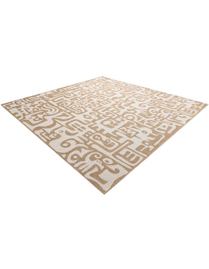 Taupe 10' x 10' Outdoor Modern Square Area Rug Weather Resistant for Patio, Deck, Terrace, Balcony, Porch 100% Polypropylene Modern Outside Carpet for Sale at Rug Engine