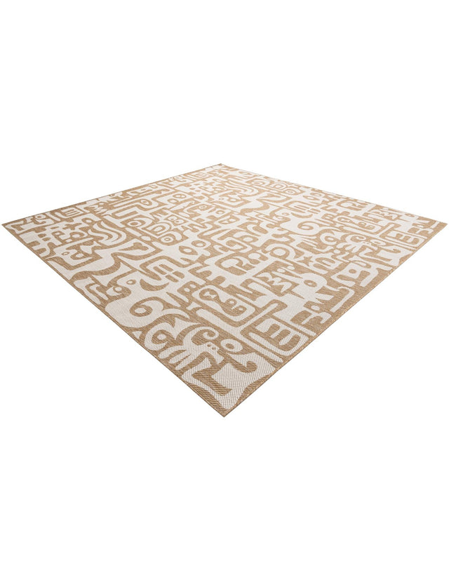 Taupe 10' x 10' Outdoor Modern Square Area Rug Weather Resistant for Patio, Deck, Terrace, Balcony, Porch 100% Polypropylene Modern Outside Carpet for Sale at Rug Engine