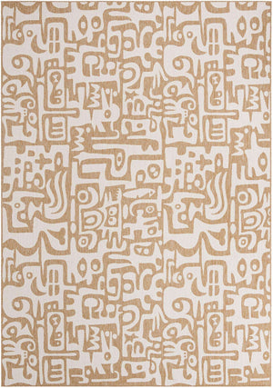 Taupe 10' x 14' 1 Outdoor Modern Rectangle Area Rug Weather Resistant for Patio, Deck, Terrace, Balcony, Porch 100% Polypropylene Modern Outside Carpet for Sale at Rug Engine