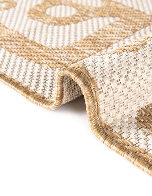 Taupe 2' x 3' 1 Outdoor Modern Rectangle Area Rug Weather Resistant for Patio, Deck, Terrace, Balcony, Porch 100% Polypropylene Modern Outside Carpet for Sale at Rug Engine