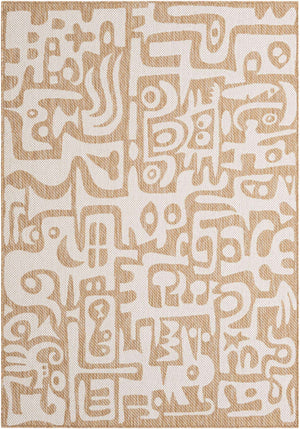 Taupe 5' 3 x 8' Outdoor Modern Rectangle Area Rug Weather Resistant for Patio, Deck, Terrace, Balcony, Porch 100% Polypropylene Modern Outside Carpet for Sale at Rug Engine