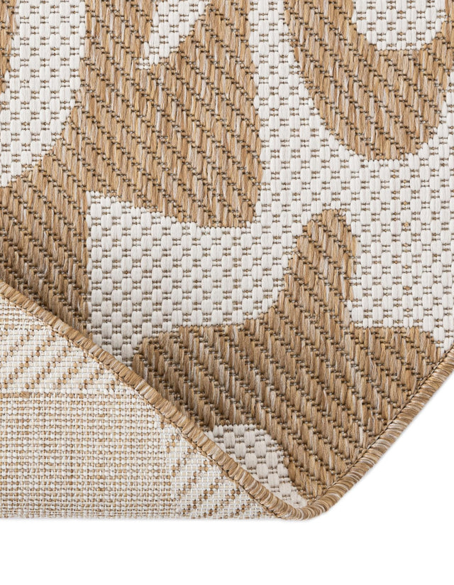 Taupe 10' x 10' Outdoor Modern Round Area Rug Weather Resistant for Patio, Deck, Terrace, Balcony, Porch 100% Polypropylene Modern Outside Carpet for Sale at Rug Engine