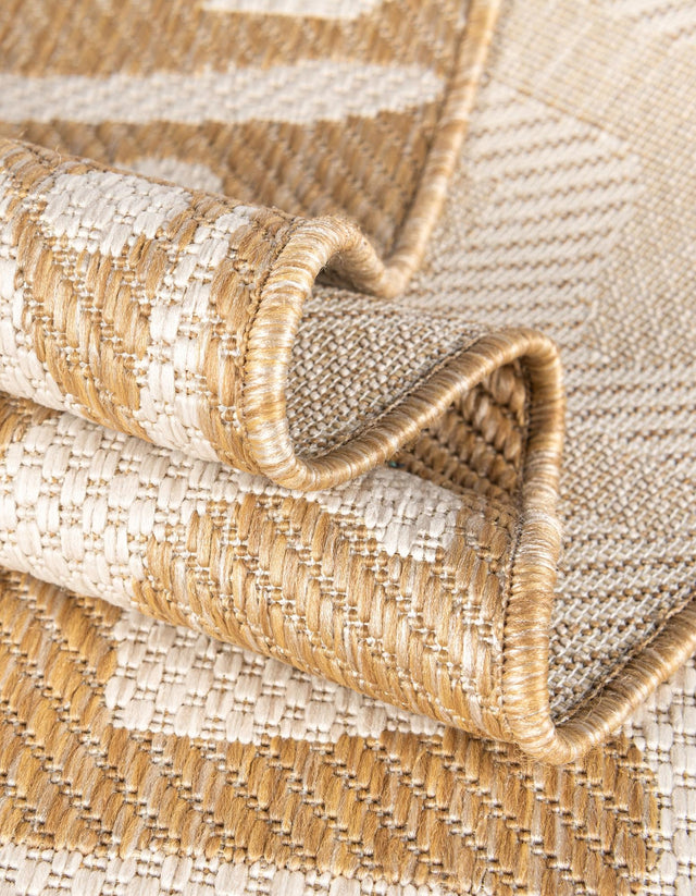 Taupe 10' x 10' Outdoor Modern Round Area Rug Weather Resistant for Patio, Deck, Terrace, Balcony, Porch 100% Polypropylene Modern Outside Carpet for Sale at Rug Engine