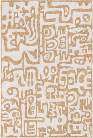 Taupe 6' 1 x 9' Outdoor Modern Rectangle Area Rug Weather Resistant for Patio, Deck, Terrace, Balcony, Porch 100% Polypropylene Modern Outside Carpet for Sale at Rug Engine