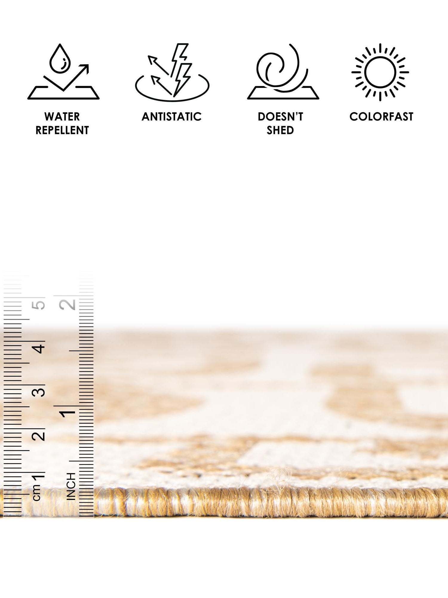 Taupe 7' 10 x 7' 10 Outdoor Modern Square Area Rug Weather Resistant for Patio, Deck, Terrace, Balcony, Porch 100% Polypropylene Modern Outside Carpet for Sale at Rug Engine