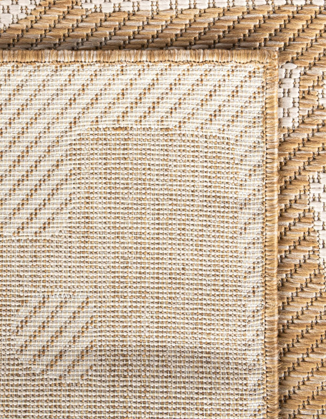 Taupe 10' x 10' Outdoor Modern Square Area Rug Weather Resistant for Patio, Deck, Terrace, Balcony, Porch 100% Polypropylene Modern Outside Carpet for Sale at Rug Engine