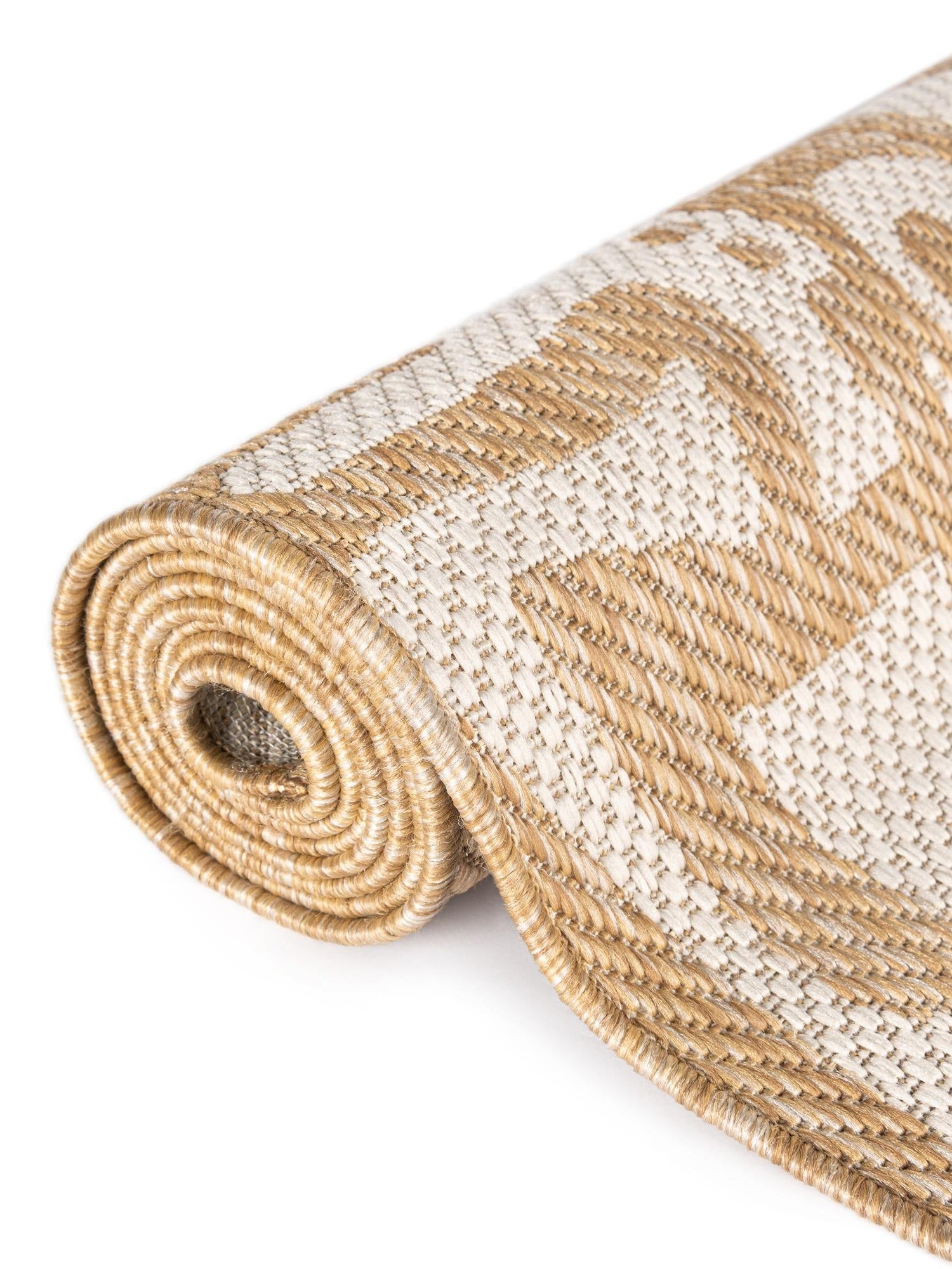 Taupe 7' 10 x 7' 10 Outdoor Modern Square Area Rug Weather Resistant for Patio, Deck, Terrace, Balcony, Porch 100% Polypropylene Modern Outside Carpet for Sale at Rug Engine
