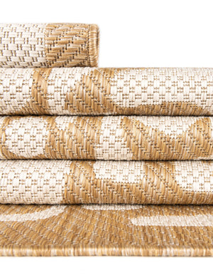 Taupe 7' 10 x 7' 10 Outdoor Modern Square Area Rug Weather Resistant for Patio, Deck, Terrace, Balcony, Porch 100% Polypropylene Modern Outside Carpet for Sale at Rug Engine