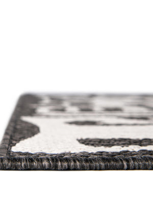 Black and White 2' x 3' 1 Outdoor Modern Rectangle Area Rug Weather Resistant for Patio, Deck, Terrace, Balcony, Porch 100% Polypropylene Modern Outside Carpet for Sale at Rug Engine