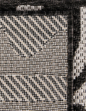 Black and White 6' 1 x 9' Outdoor Modern Rectangle Area Rug Weather Resistant for Patio, Deck, Terrace, Balcony, Porch 100% Polypropylene Modern Outside Carpet for Sale at Rug Engine
