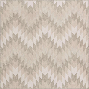 Gray 10' x 10' Outdoor Modern Square Area Rug Weather Resistant for Patio, Deck, Terrace, Balcony, Porch 100% Polypropylene Modern Outside Carpet for Sale at Rug Engine