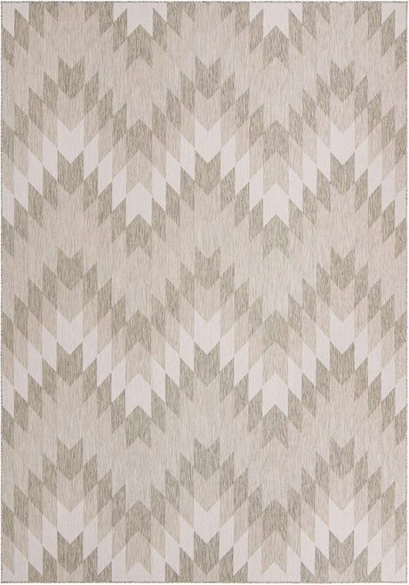 Gray 10' x 14' 1 Outdoor Modern Rectangle Rug