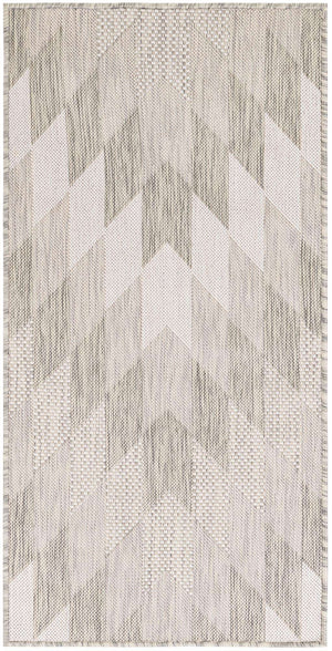 Gray 2' x 4' 1 Outdoor Modern Runner Area Rug Weather Resistant for Patio, Deck, Terrace, Balcony, Porch 100% Polypropylene Modern Outside Carpet for Sale at Rug Engine