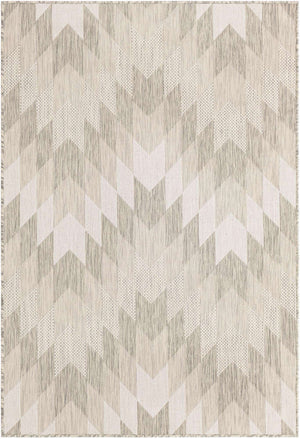 Gray 4' 1 x 6' 1 Outdoor Modern Rectangle Area Rug Weather Resistant for Patio, Deck, Terrace, Balcony, Porch 100% Polypropylene Modern Outside Carpet for Sale at Rug Engine