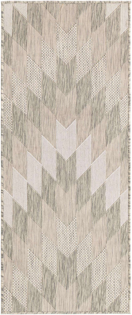 Gray 2' x 5' 3 Outdoor Modern Runner Rug
