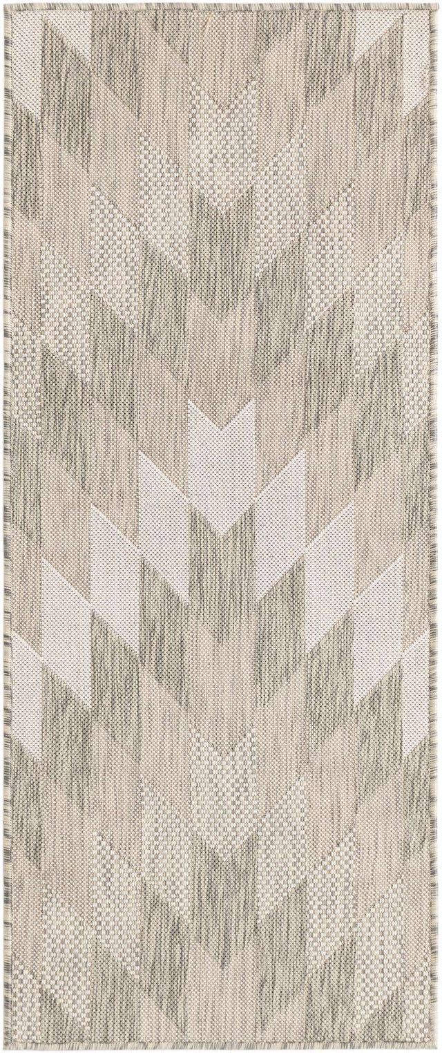 Gray 2' x 5' 3 Outdoor Modern Runner Rug