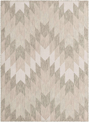Gray 5' 3 x 7' 1 Outdoor Modern Rectangle Area Rug Weather Resistant for Patio, Deck, Terrace, Balcony, Porch 100% Polypropylene Modern Outside Carpet for Sale at Rug Engine