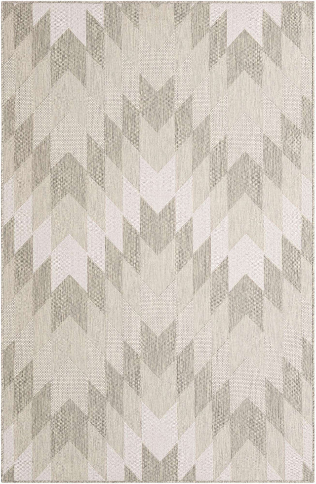 Gray 5' 3 x 8' Outdoor Modern Rectangle Area Rug Weather Resistant for Patio, Deck, Terrace, Balcony, Porch 100% Polypropylene Modern Outside Carpet for Sale at Rug Engine